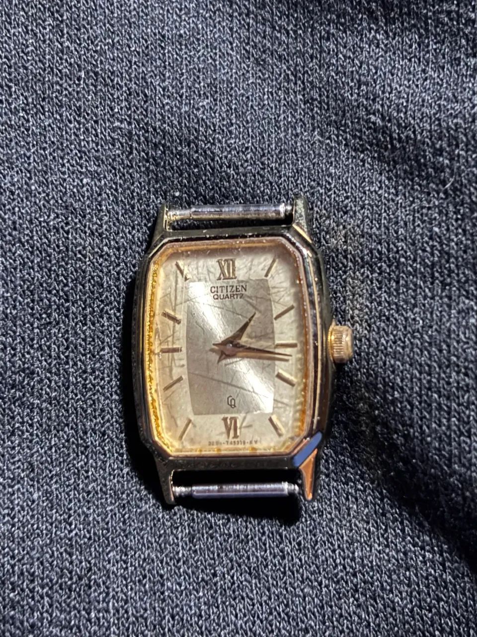 relógio citizen tank quartz vintage dourado 1980