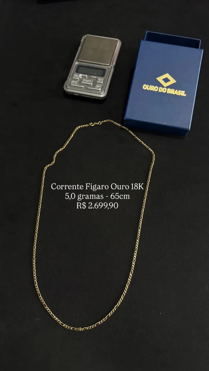 Corrente Figaro 3x1 Ouro 18K - Foto 2