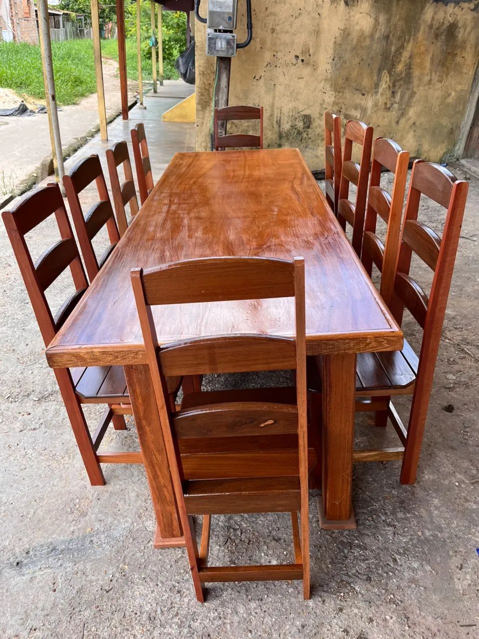 Mesa com 10 cadeiras em angelim  - Foto 4