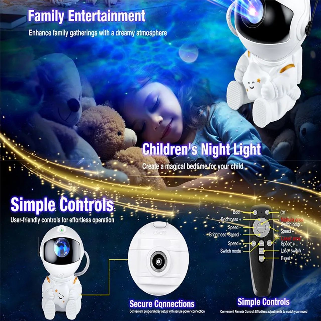 Astronauta Projetor de Galáxia 