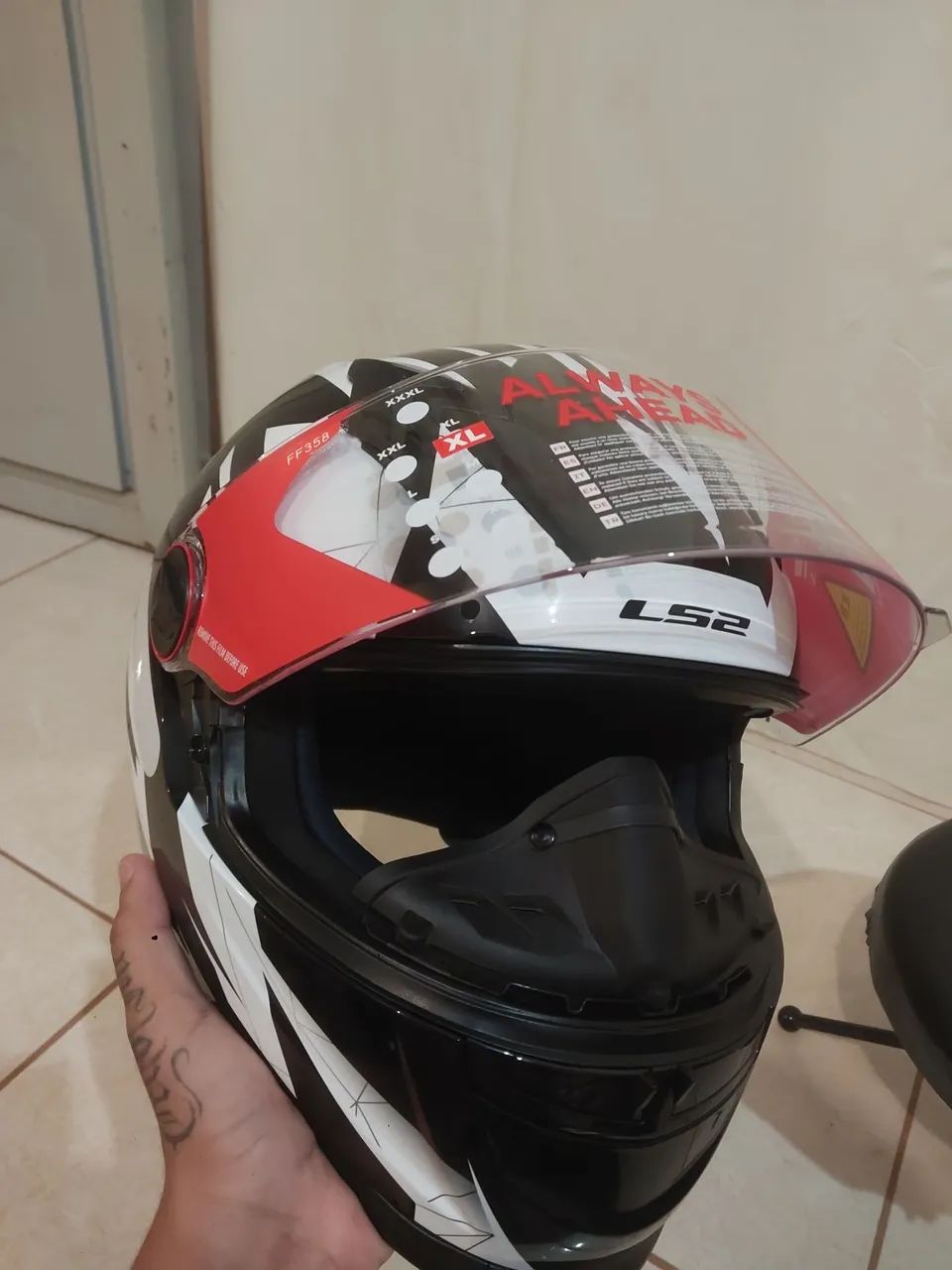 LS2 Draze preto e branco - Foto 3