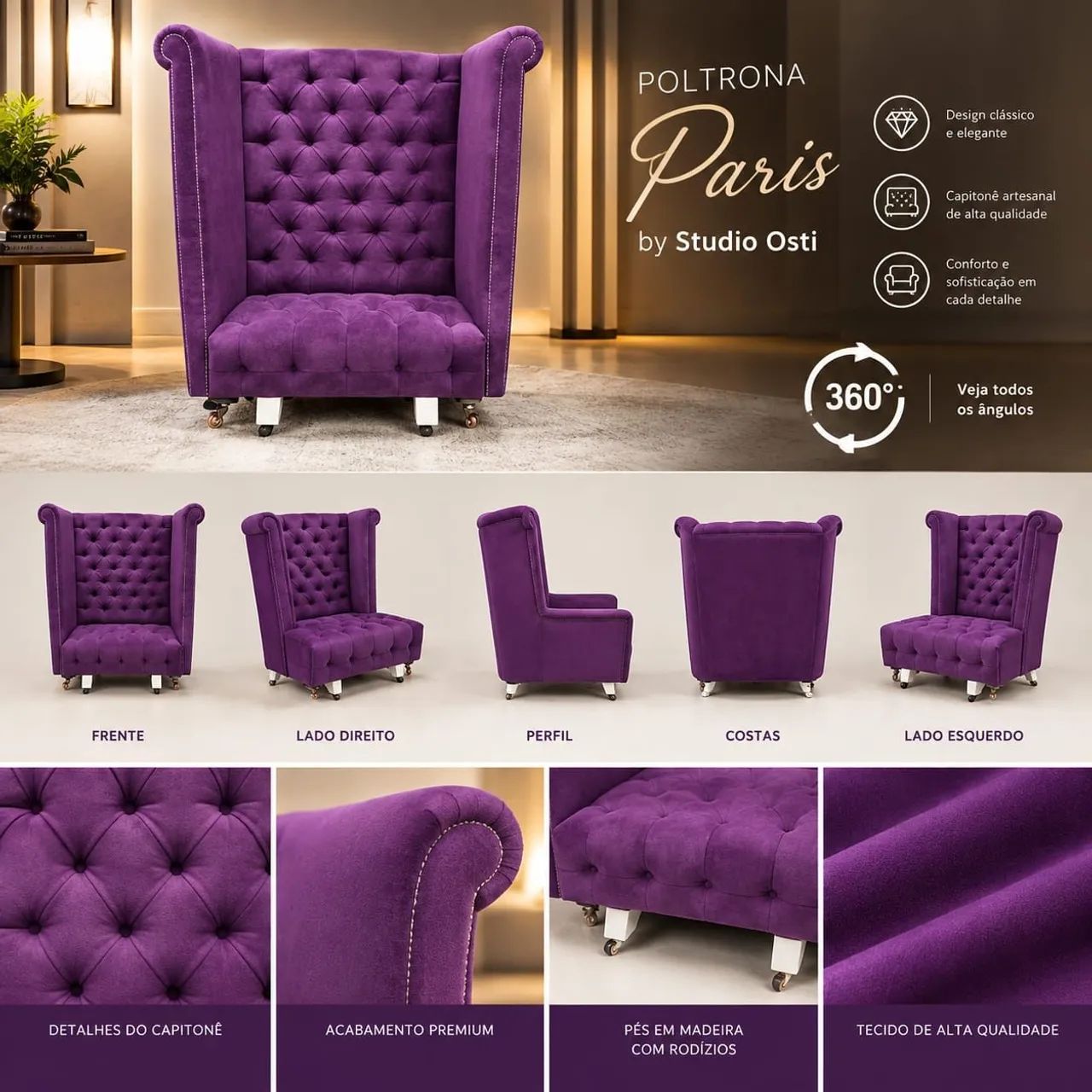 Poltrona Paris Decorativa