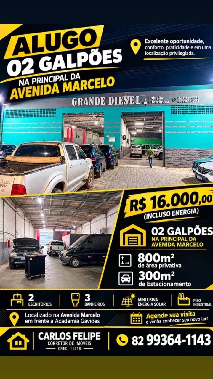 Galpões na via expressa c mini usina de energia 