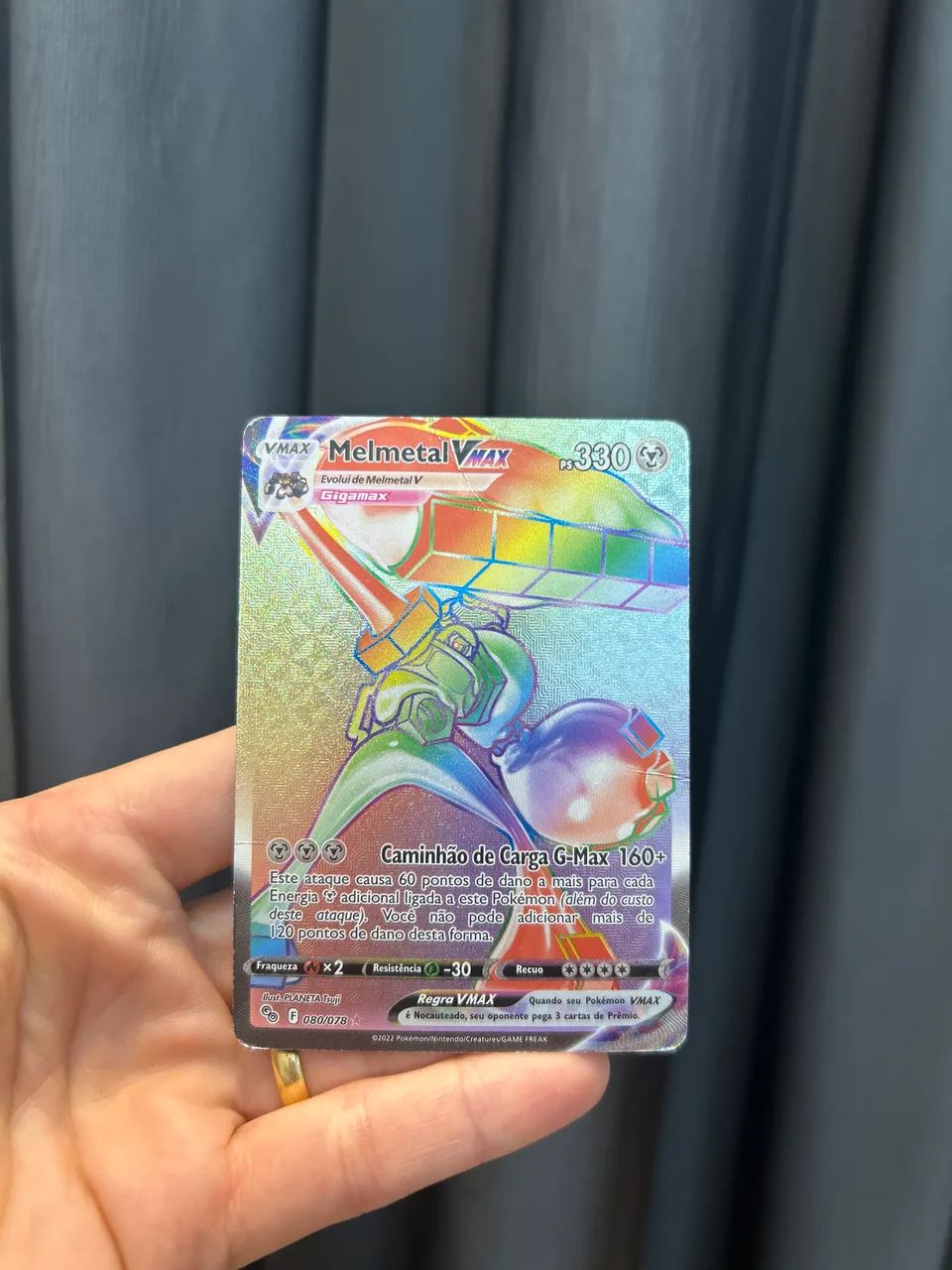 Carta Pokémon Melmetal VMax rainbow 