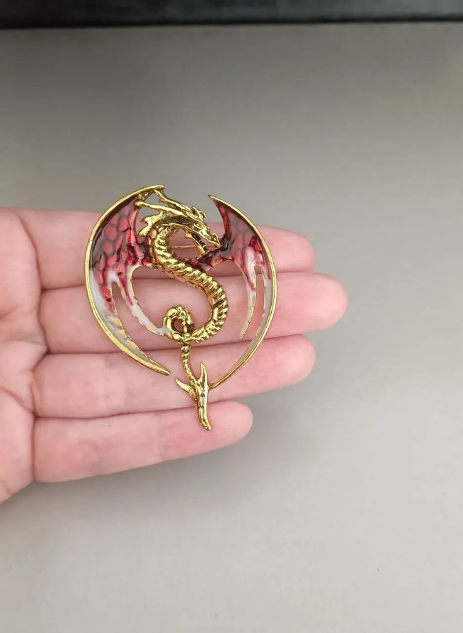 Broche de Dragão Vermelho Voador (novo) - Foto 2