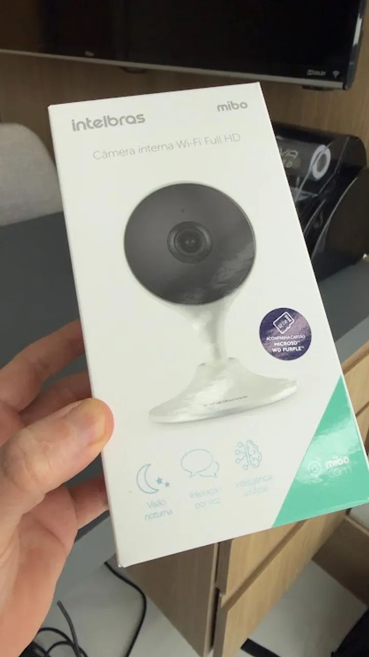 Mibo intelbras - camera nova com micro sd 32gb - Foto 3