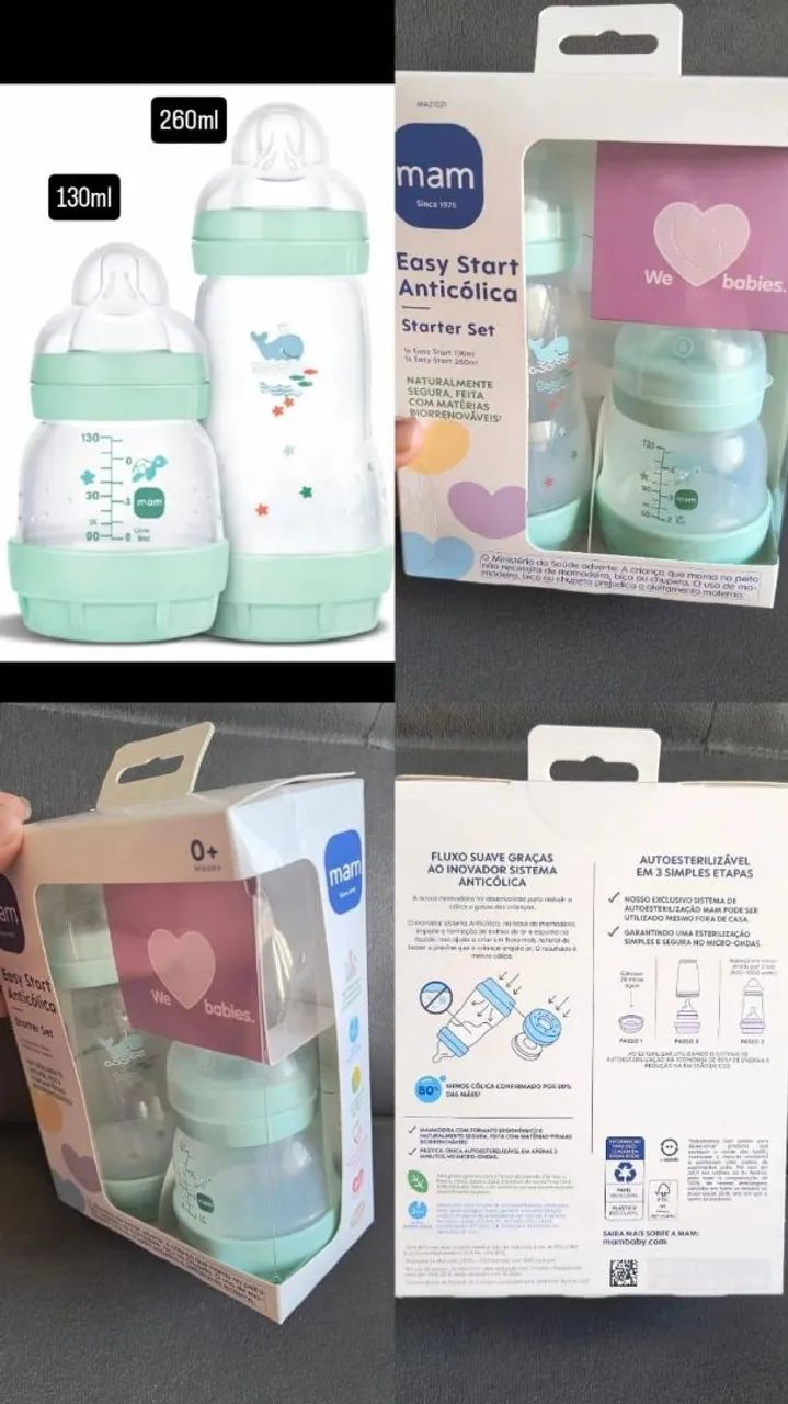 Kit Mamadeira Mam Easy Start Anticólica 