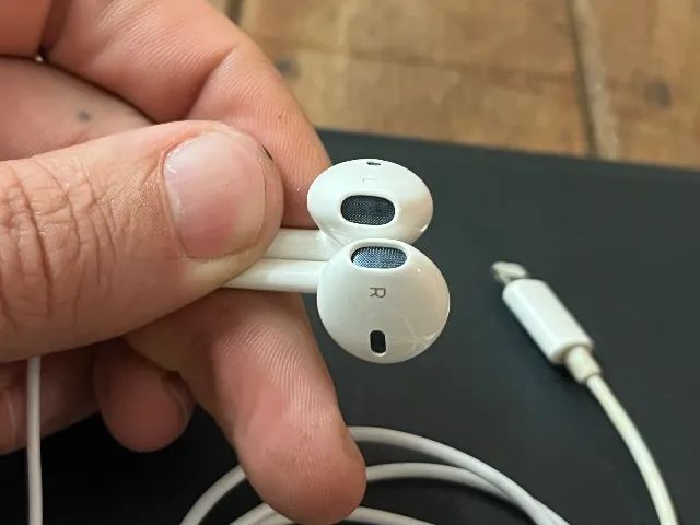 fone de ouvido apple branco + adaptador iphone - Foto 2