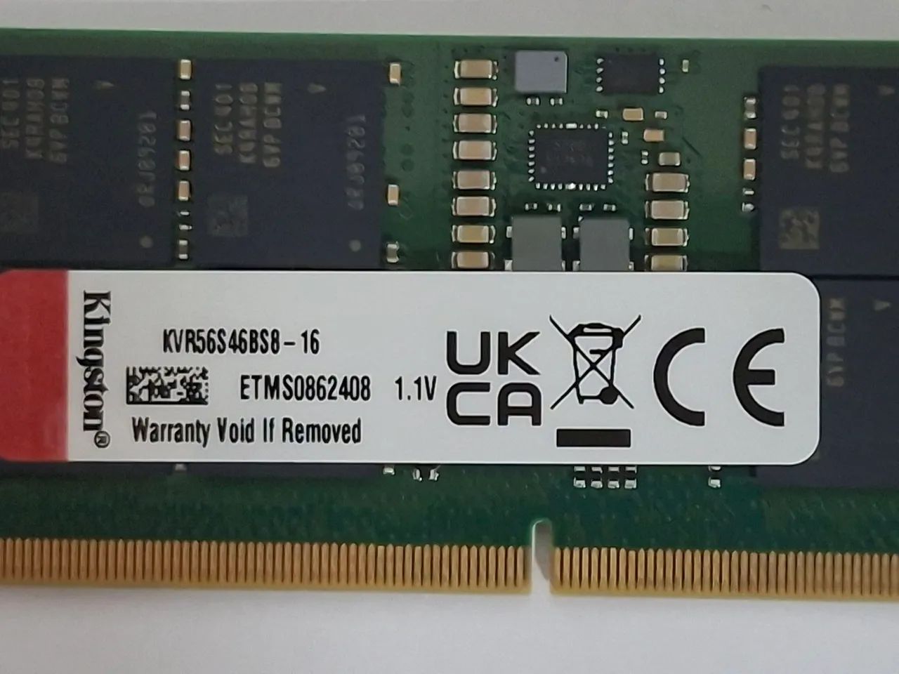 Memória Kingston 16Gb DDR5 5600 sodimm (KVR56S46BS8-16)<br>R$1000 - Foto 2
