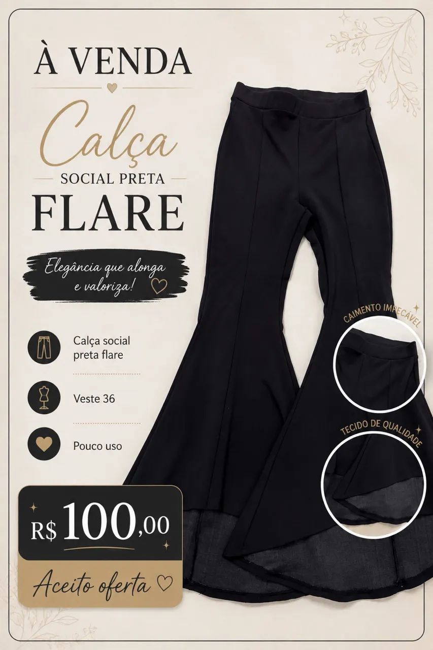 Vestido de renda e calça flare  - Foto 5