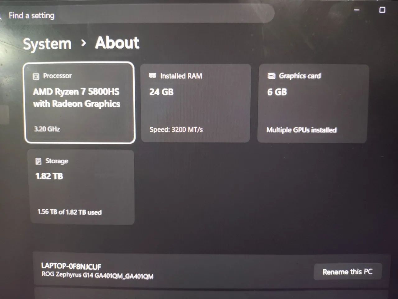 Rog zephyrus 2tb+24gb ram rtx3060 - Foto 3