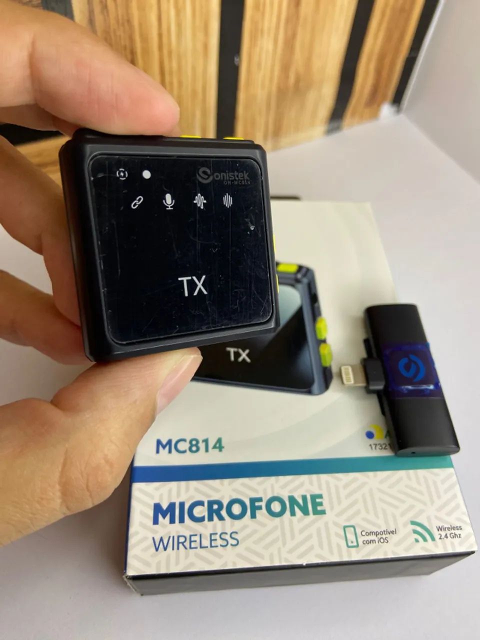 Microfone Lapela Wireless sem Fio Anatel - MC814 Onistek an7