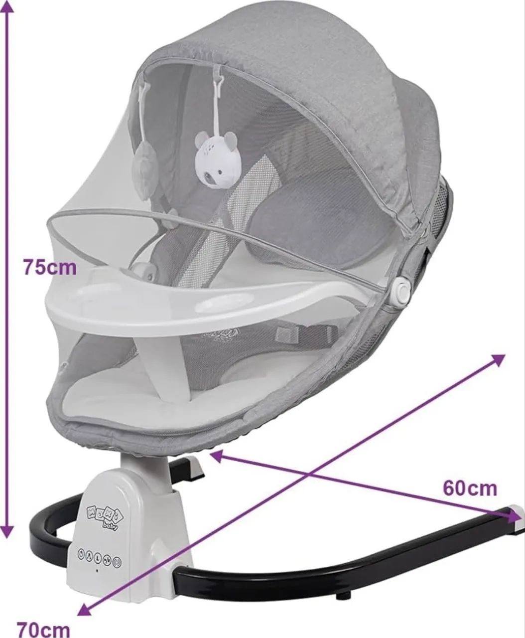Cadeira de descanso e balanço bebe elétrica snug - Foto 2