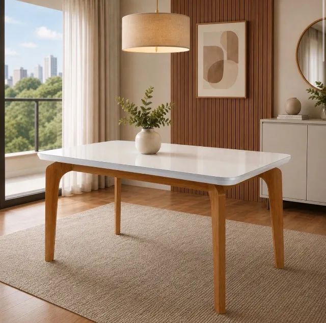 Mesa de Jantar Naturenzo 120 cm com Vidro