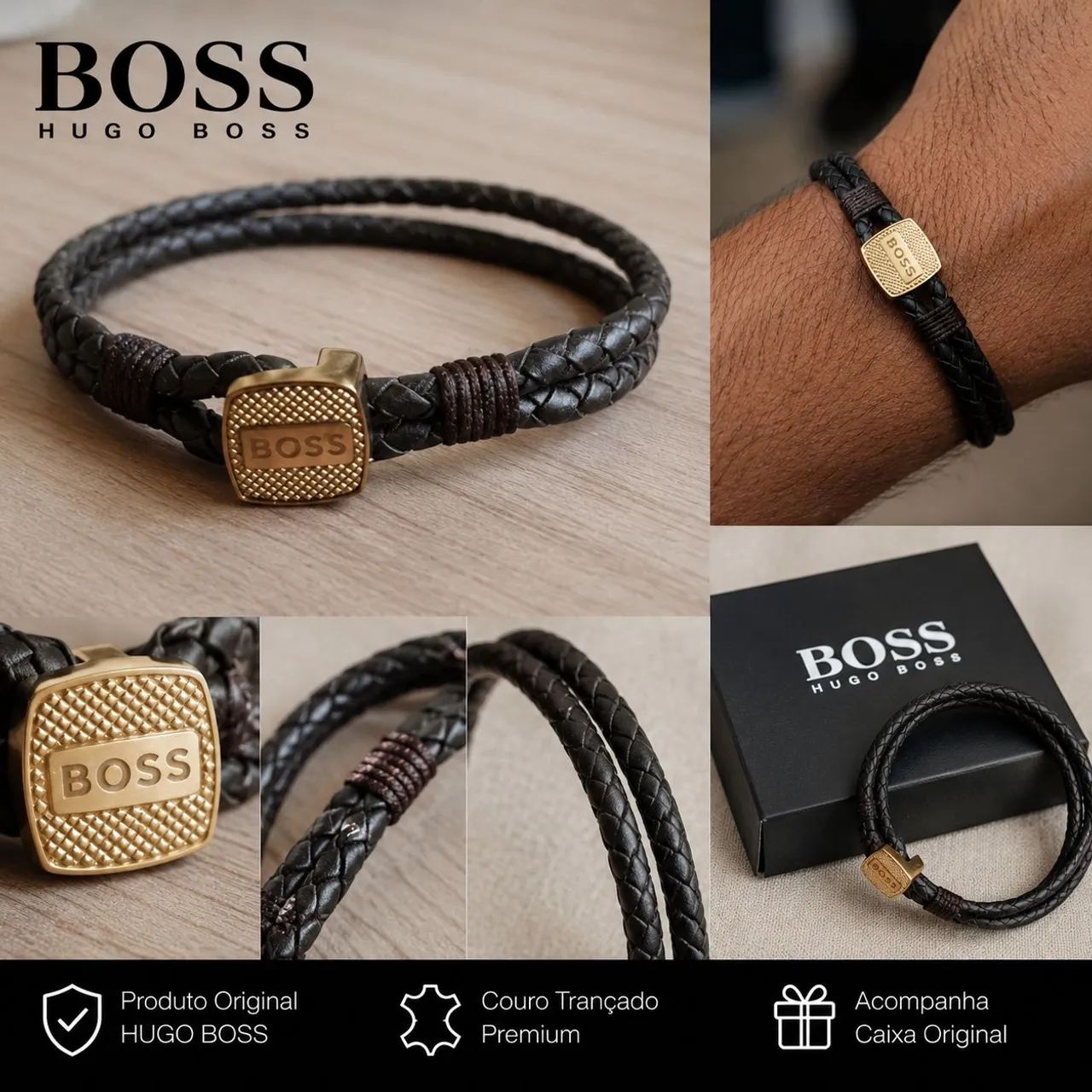 Pulseira de couro