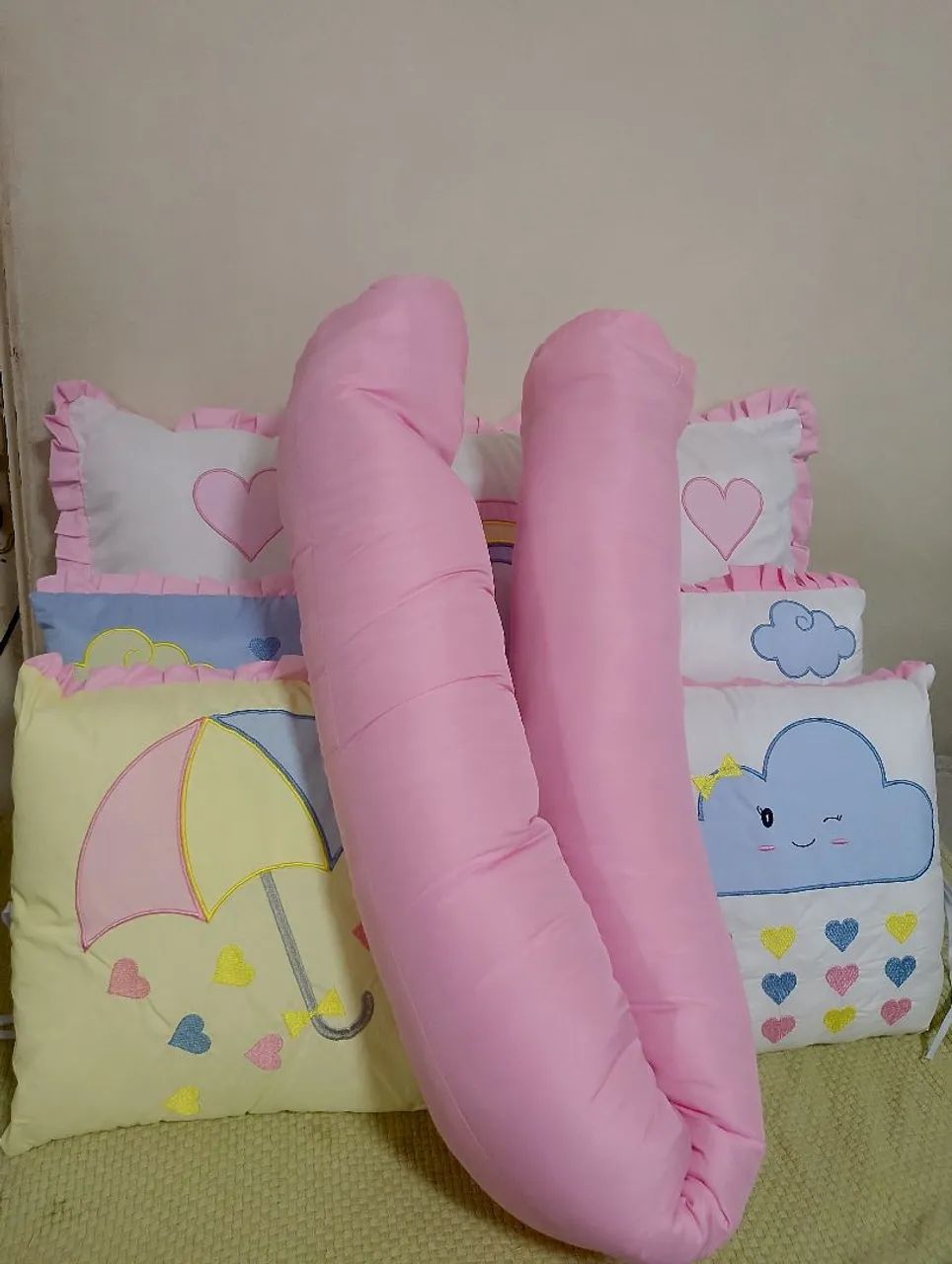 Kit berço 10 Peças nuvem carinhosa menina - Foto 4