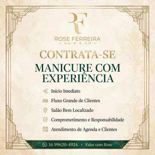 Precisa de manicure com experiência 