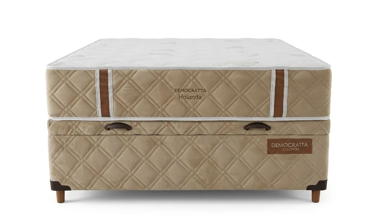 Colchão semi ortopédico com box baú casal