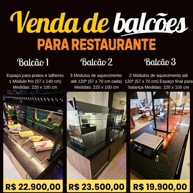 Balcão para buffet Glasart em Granito e MDF