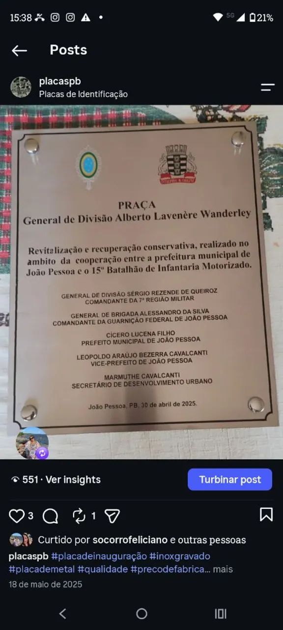 Placa de Inauguração  - Foto 2