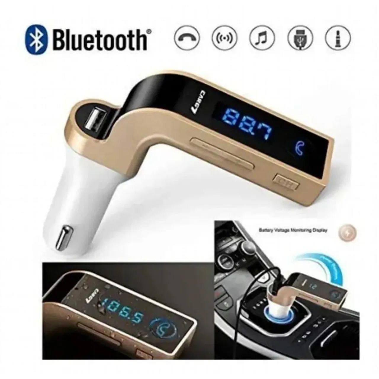 Bluetooth via rádio PP seu som sem UBS e auxiliar 
