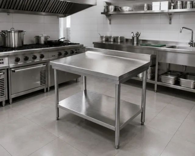 MESA DE INOX PARA COZINHA E RESTAURANTE