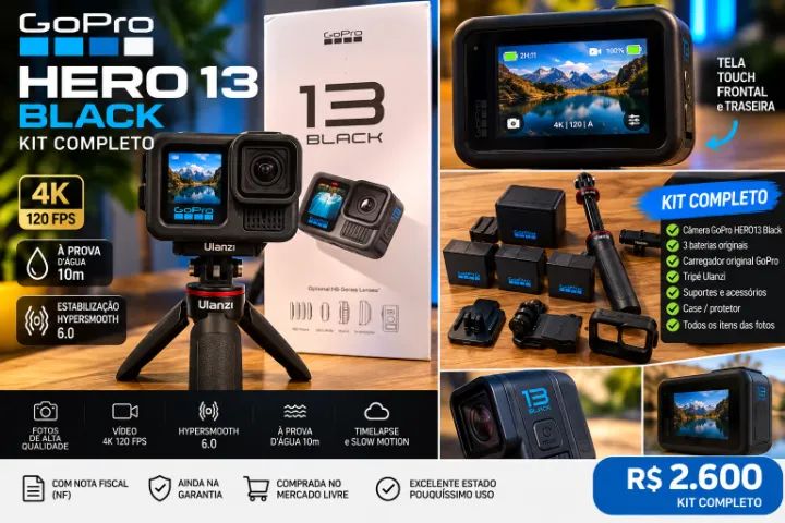 GoPro HERO13 Black + Kit completo