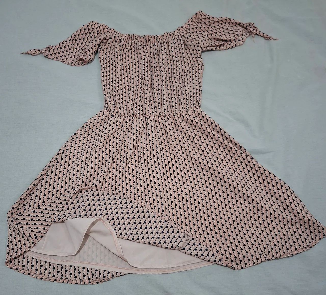 Vestido rosa com bolinhas tamanho P e M - Foto 3