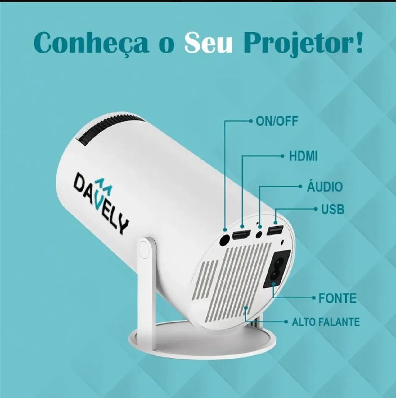 Projetor de imagem  4K com Wi-Fi e Bluetooth - Foto 4