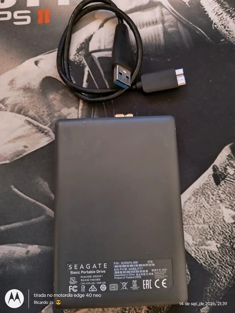 HD externo Seagate 1 terá  - Foto 2