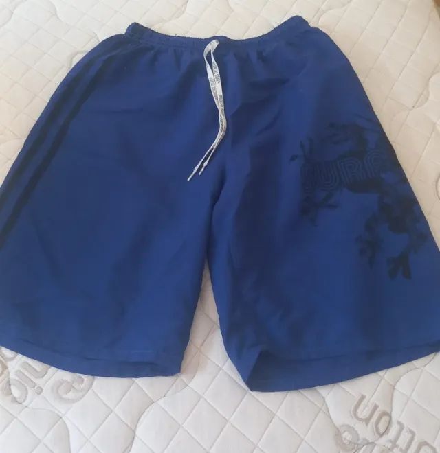 Bermuda KIT 02 peças tactel azul tamanho M usada.
