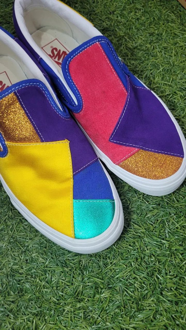 Tênis Vans Classic Slip-On Pride Patchwork 40 Usado Original - Foto 2