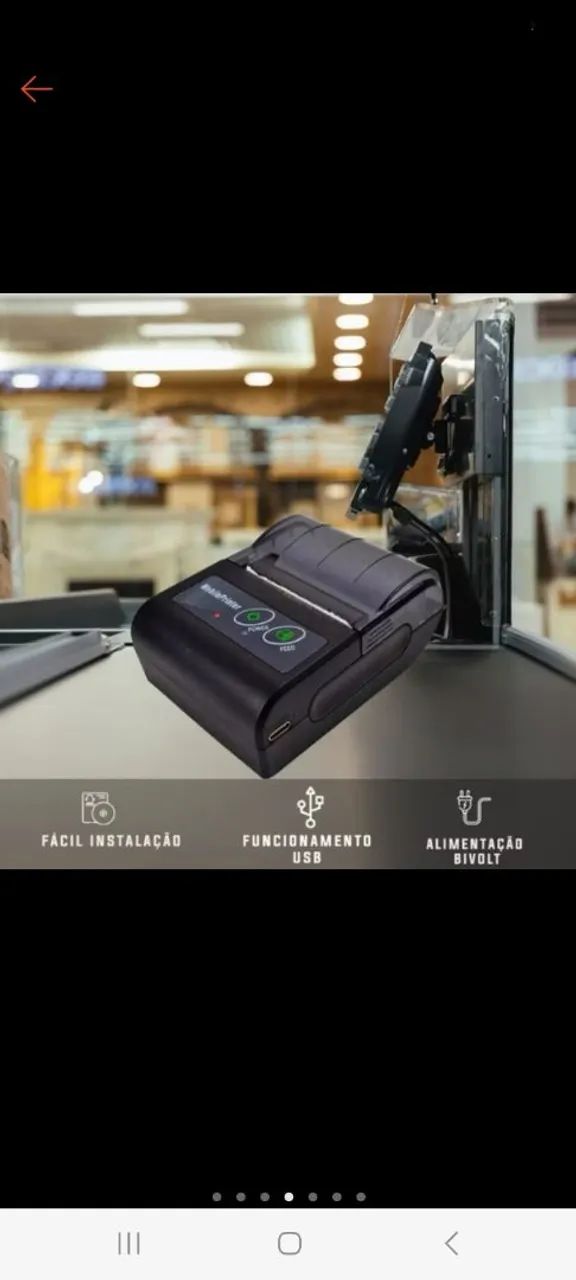 Mini impressora via Bluetooth portátil térmica 58mm compatível com Android e IOS  - Foto 2