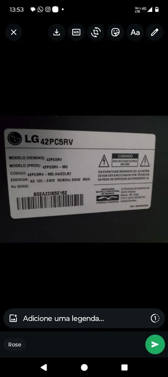 Doa-se tv LG com defeito  - Foto 2