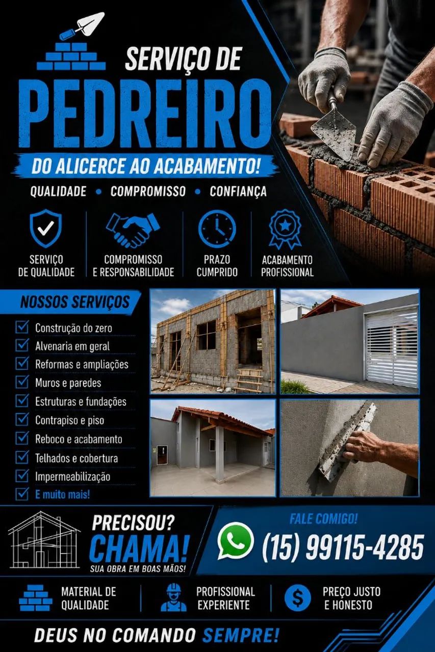Pedreiro disponível 