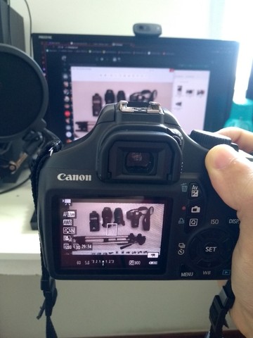 Câmera profissional  EOS Rebel T3 + 3 lentes + Flash manual + carregador de pilhas + bag - Foto 5