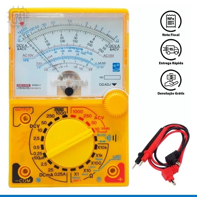 Multímetro Analógico Profissional It-blue Le-1944 Com Bip