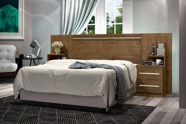 Quarto cabeceira casal  com criado mudo 
