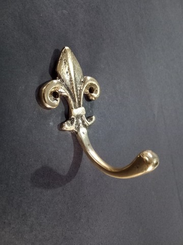 Cabide para parede flor de liz em bronze maciço + Brinde  - Foto 3