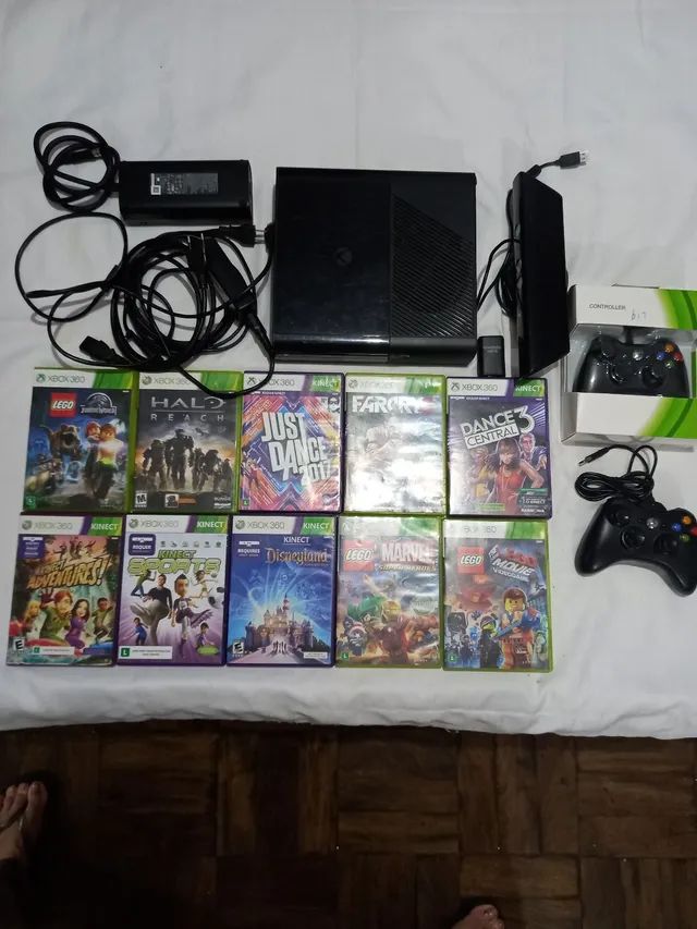 Xbox 360 Original // Desbloqueado Com Jogos A Sua Escolha + 2 Controles  Originais + Kinect + Embalagem Original + 1 Ano De Garantia Total !!!