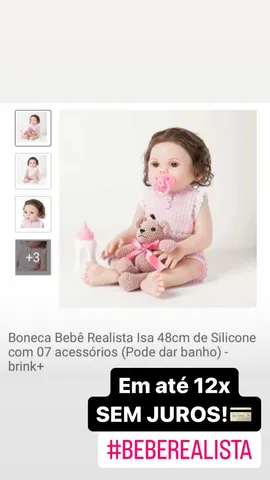 Boneca Bebê Reborn Olhos Abertos 40cm - Baby Brink