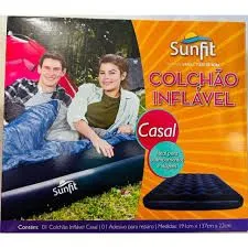 Colchão Inflável Sunfit Casal Azul.