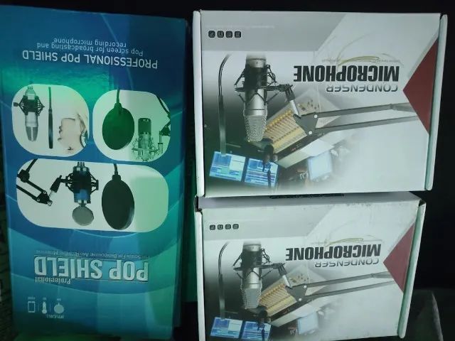 Kit Podcast 4 mics Condensador Cardioide + pop filter + pedestal. Promoçao - Foto 3