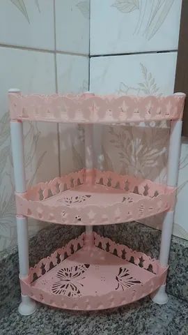 organizador multiuso cesto 3 andares fuy382 futuro 22cmx30cm-rosa - Foto 2