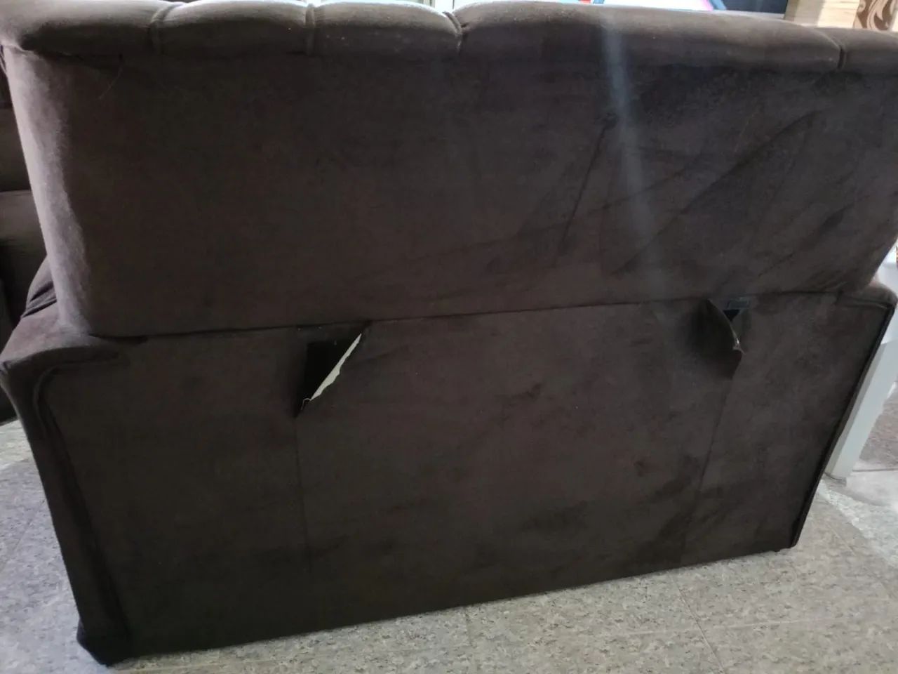 Sofá Marrom Suede com dois e três lugares. - Foto 4
