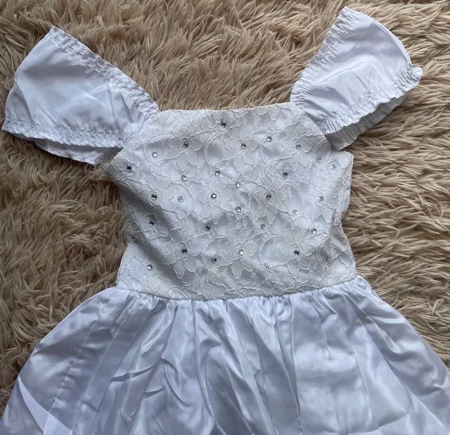 Vestido Infantil Branco Batizado ou casamento  - Foto 2