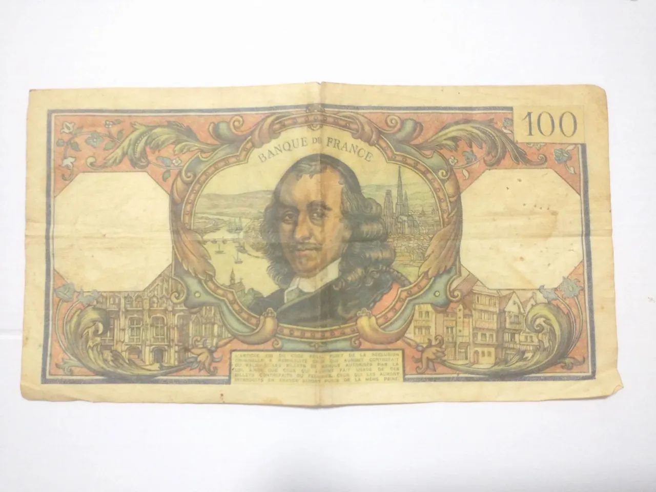 Cédula francesa antiga 100 francos - Foto 2