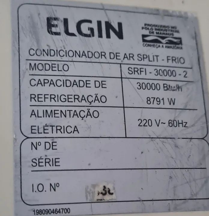 Evaporadora ELGIN 30BTU/220V com controle e suporte higienizado  - Foto 5