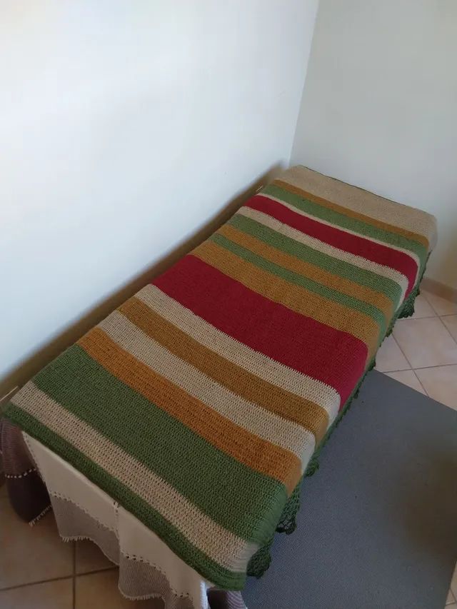 Colcha artesanal cama de solteiro 