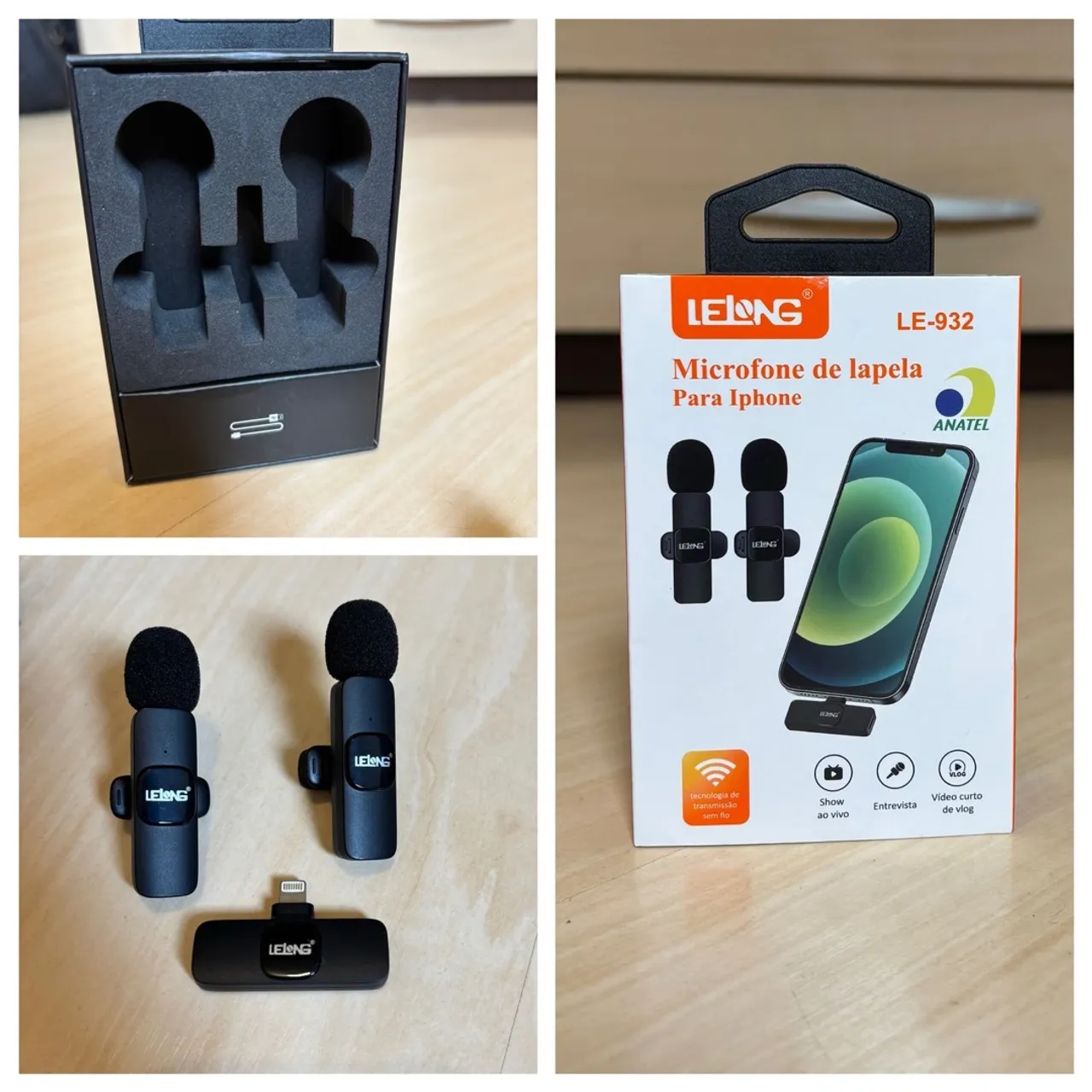 Microfone de lapela Duplo LE LONG para iPhone - LE-932